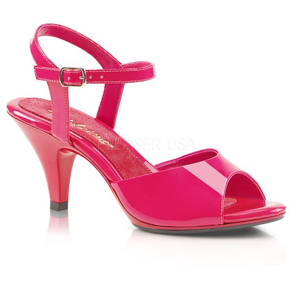 BELLE-309 Klassische Sandalette mit Riemchen hot pink Lack